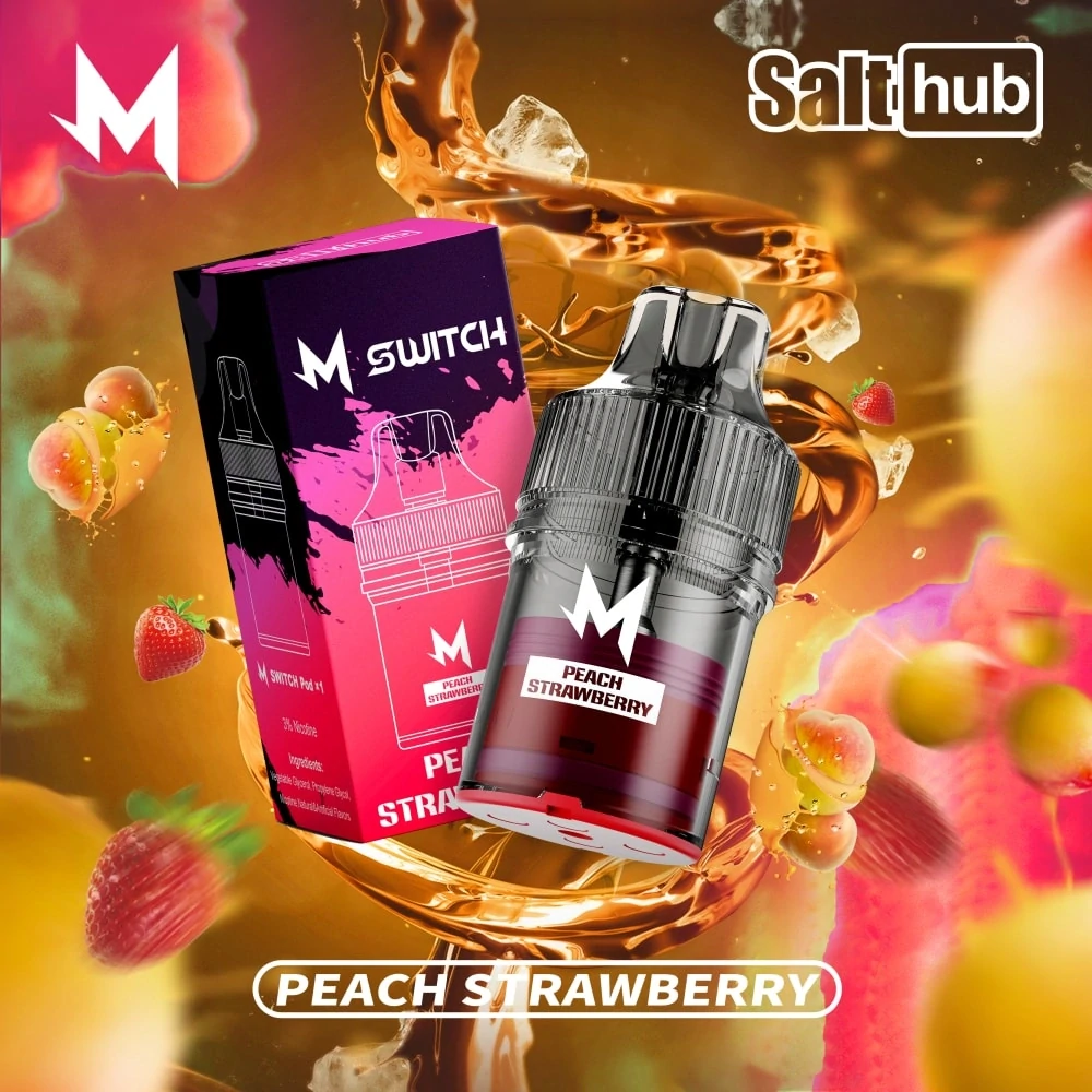 M Bar 15K peach strawberry disposable vape pod