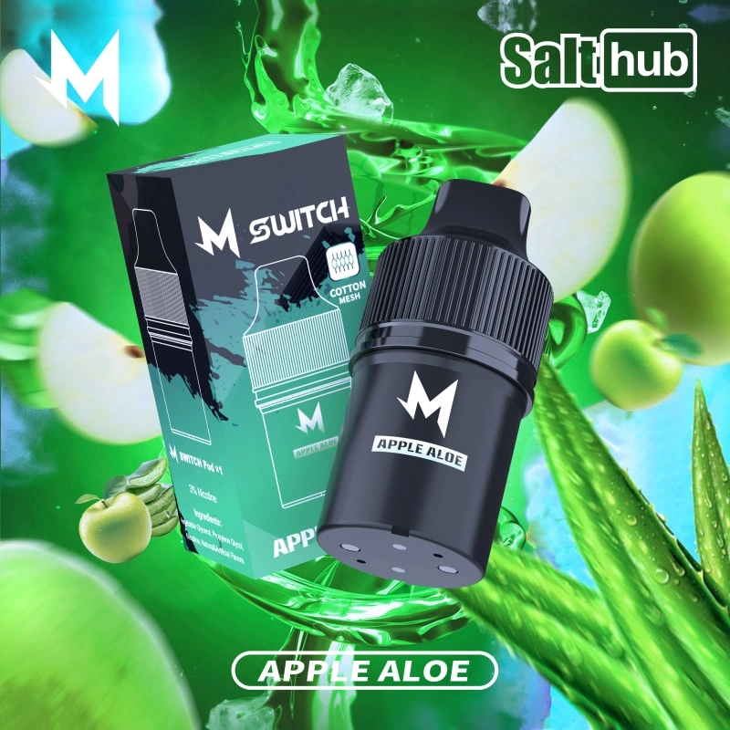 m switch pod apple aloe flavored e-liquid cartridge