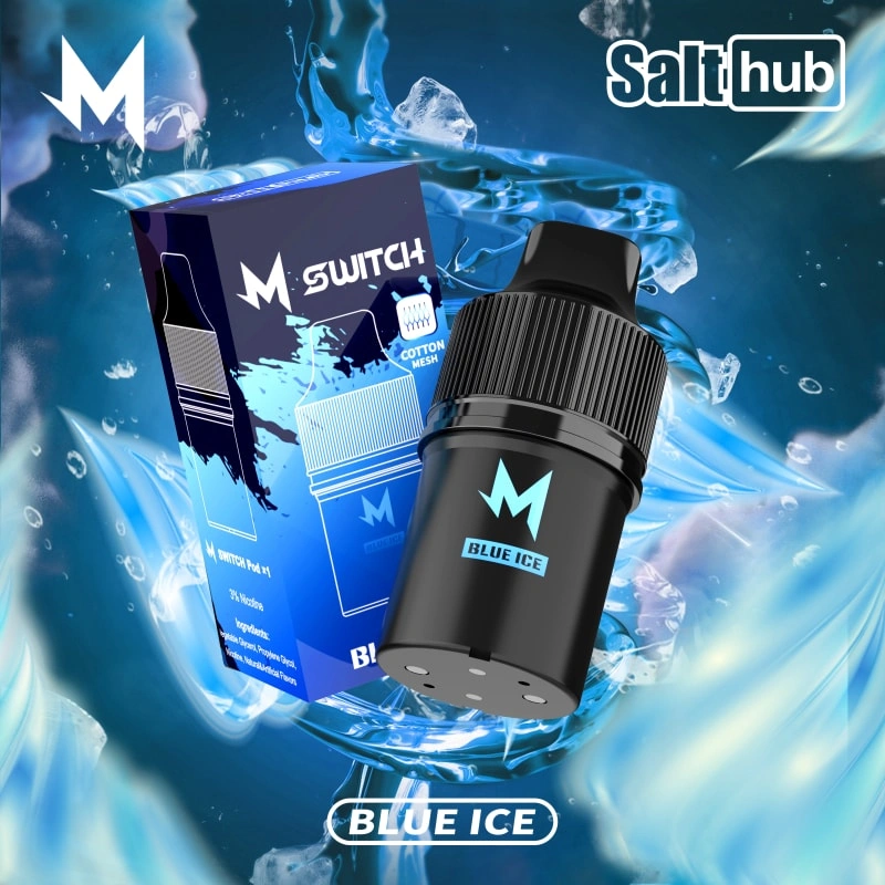 m switch pod blue ice flavored e-liquid cartridge
