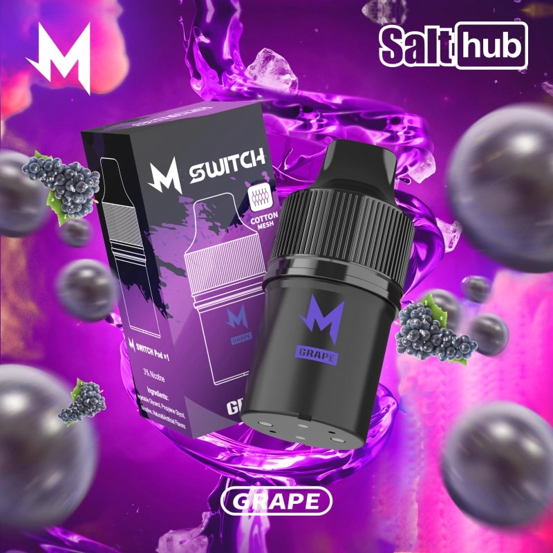 m switch pod grape flavored e-liquid cartridge