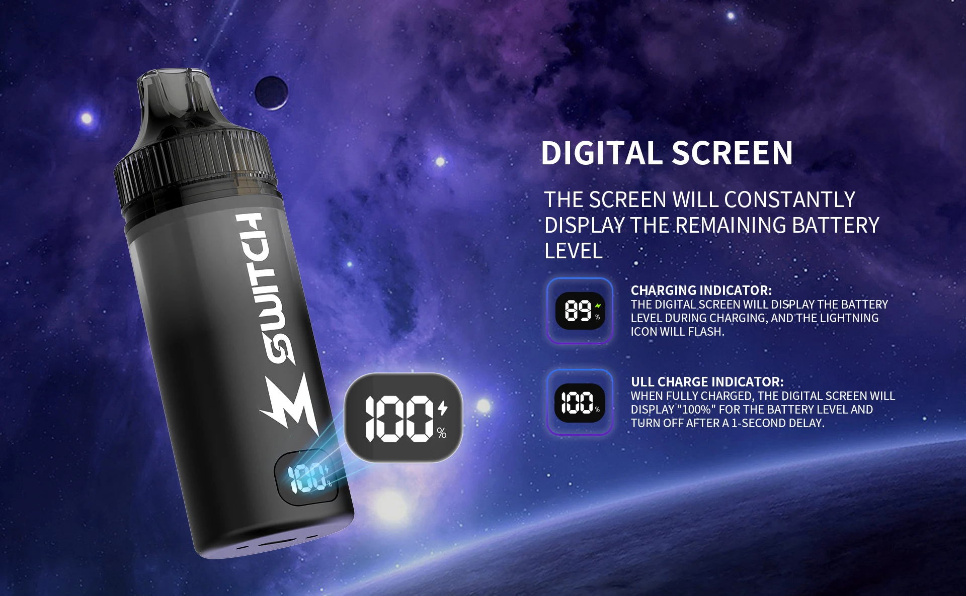 digital screen of M Bar 15K pod kits