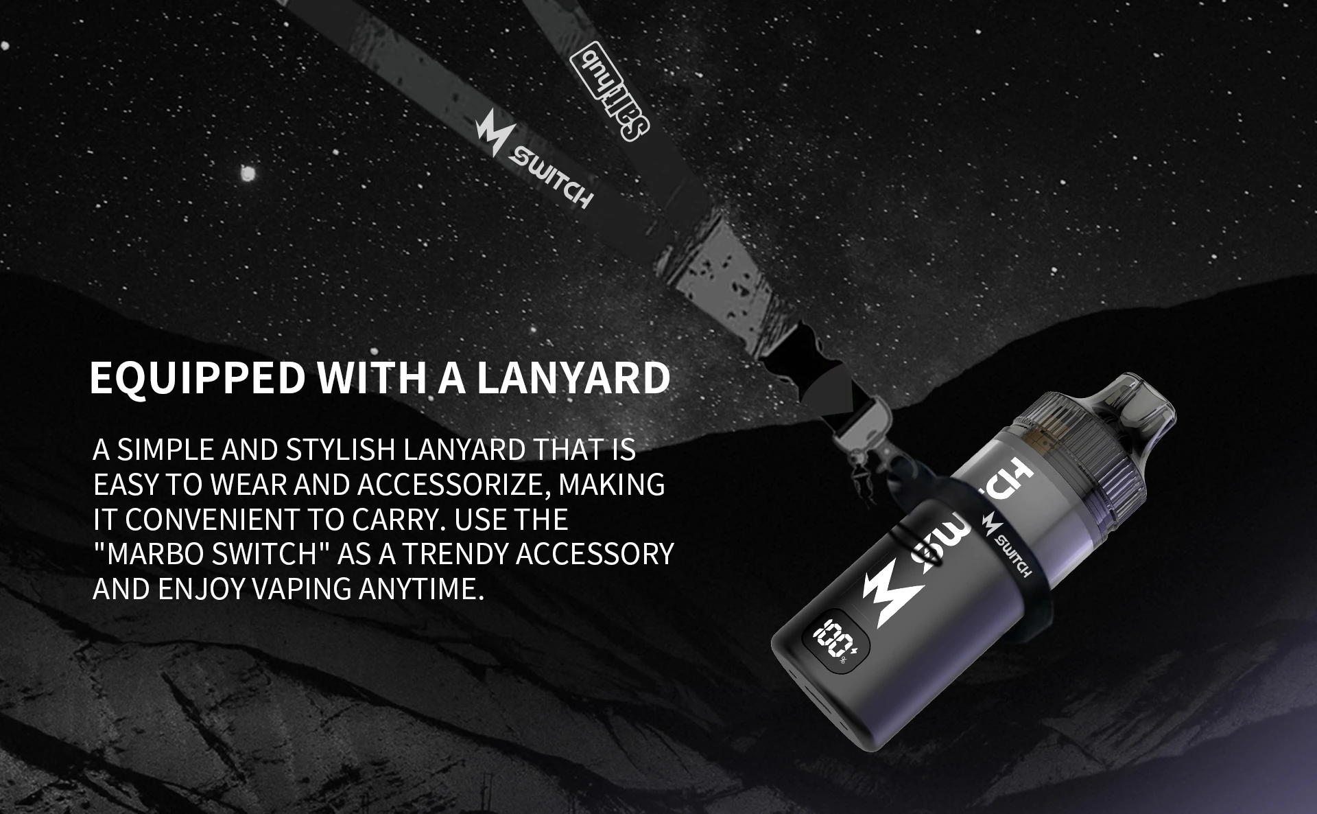 M Bar 15K equiped with a lanyard