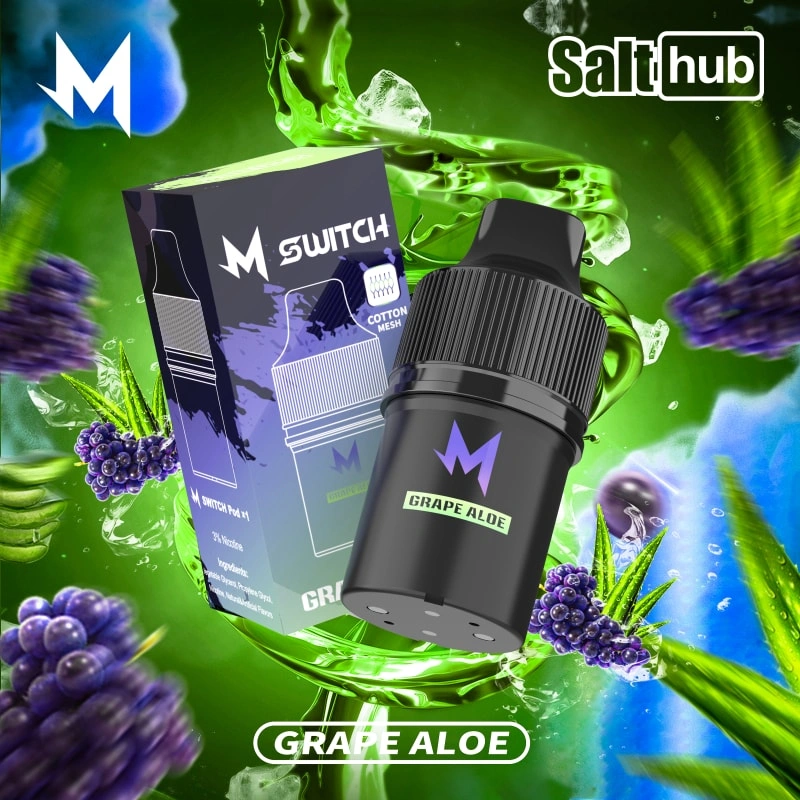 m switch pod grape aloe flavored e-liquid cartridge
