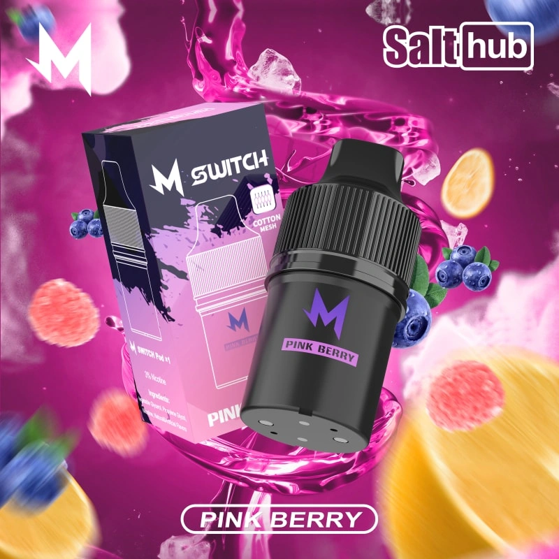 m switch pod pink berry flavored e-liquid cartridge