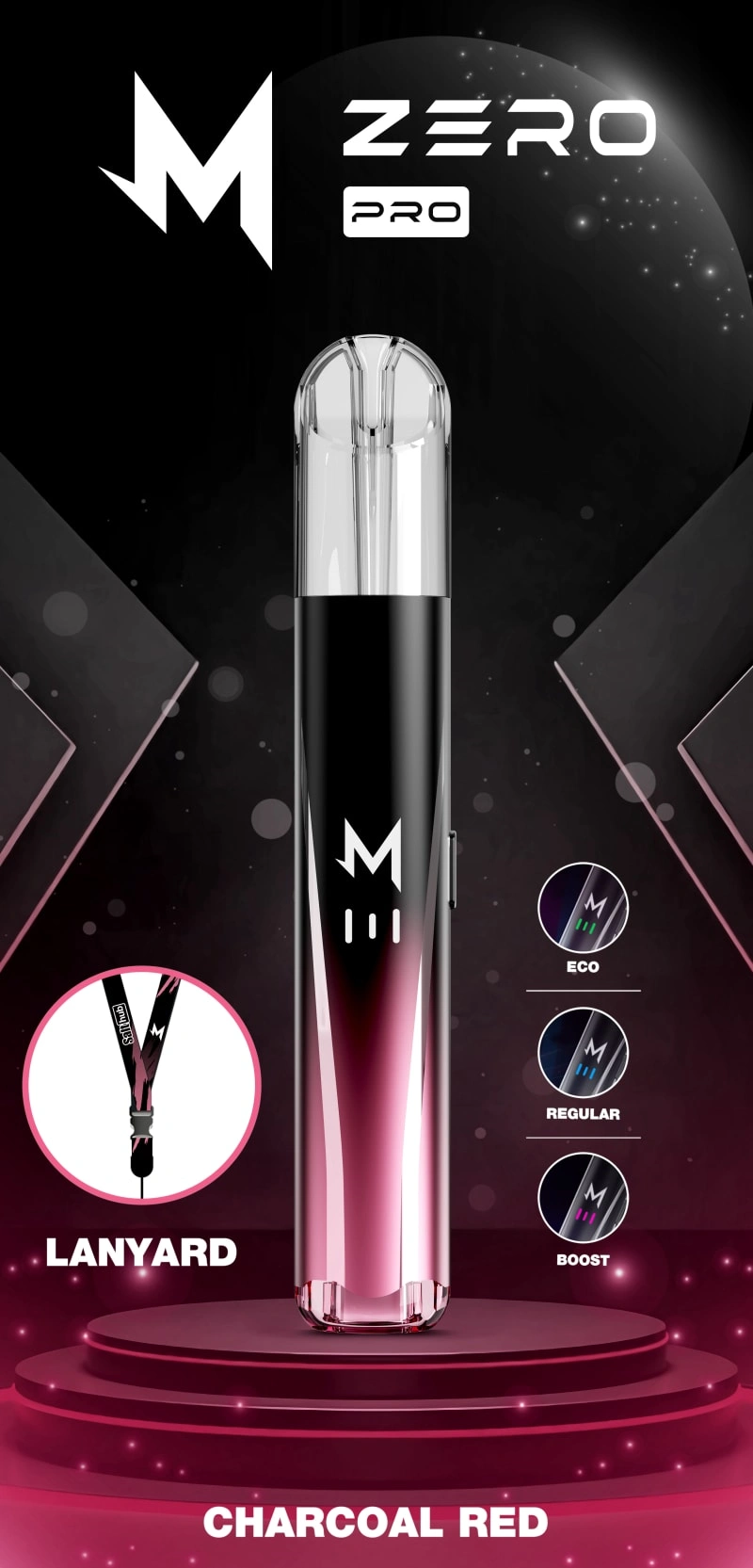 zero pro vape pod kits charcoal red color